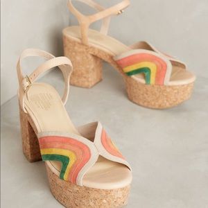 Charlotte Stone Rainbow Sandals Size 10